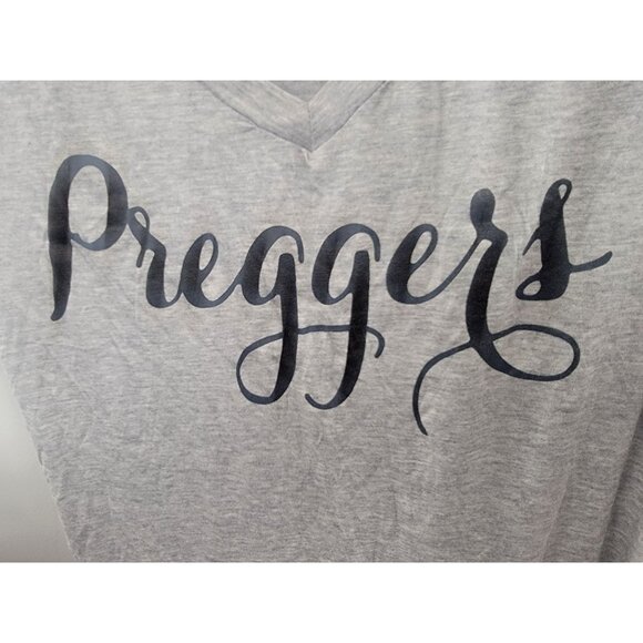 French Pastry "Preggers" Maternity T-Shirt XL Gray - Picture 9 of 9